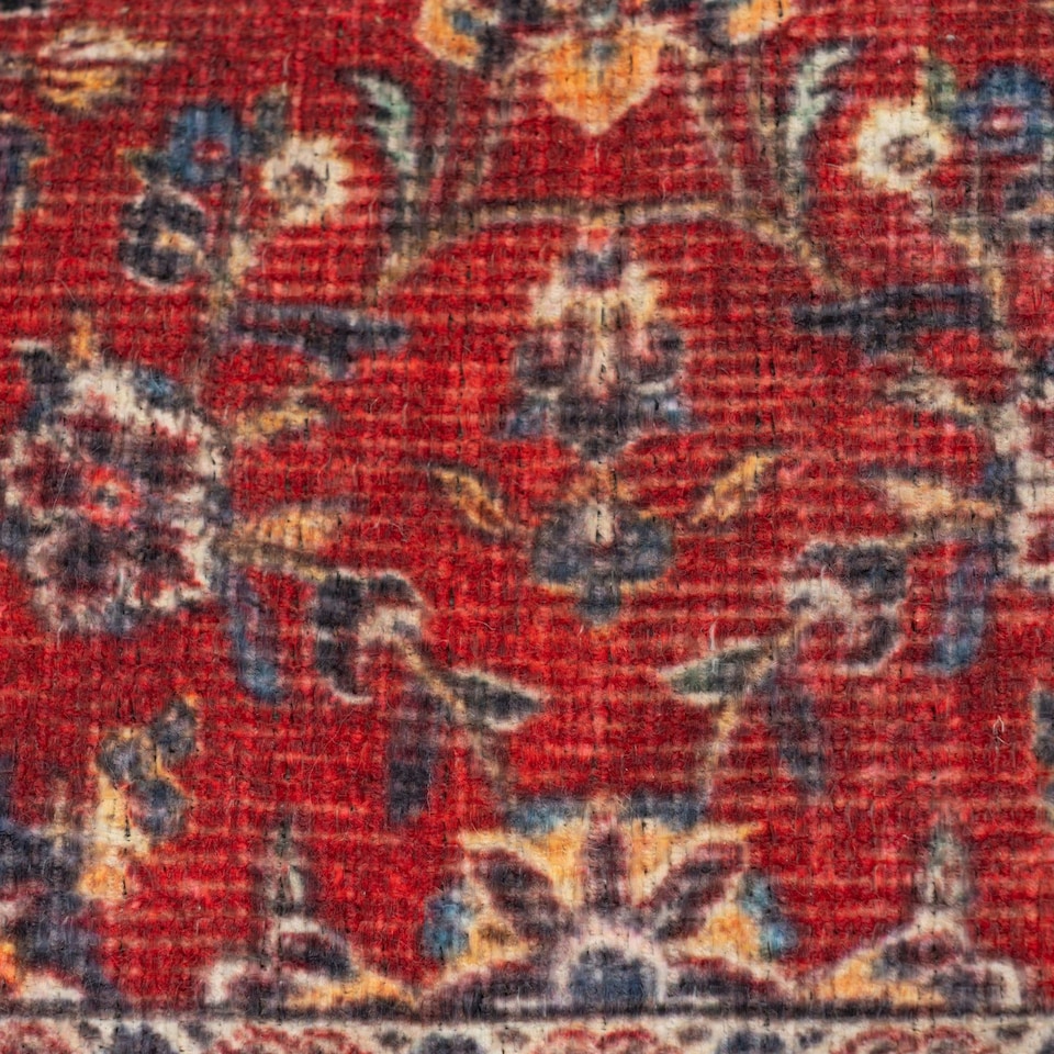 image 1 of KUKOON Red Navy Blue Persian Style Non Slip Washable Low Pile Rug 120cm x 170cm Red