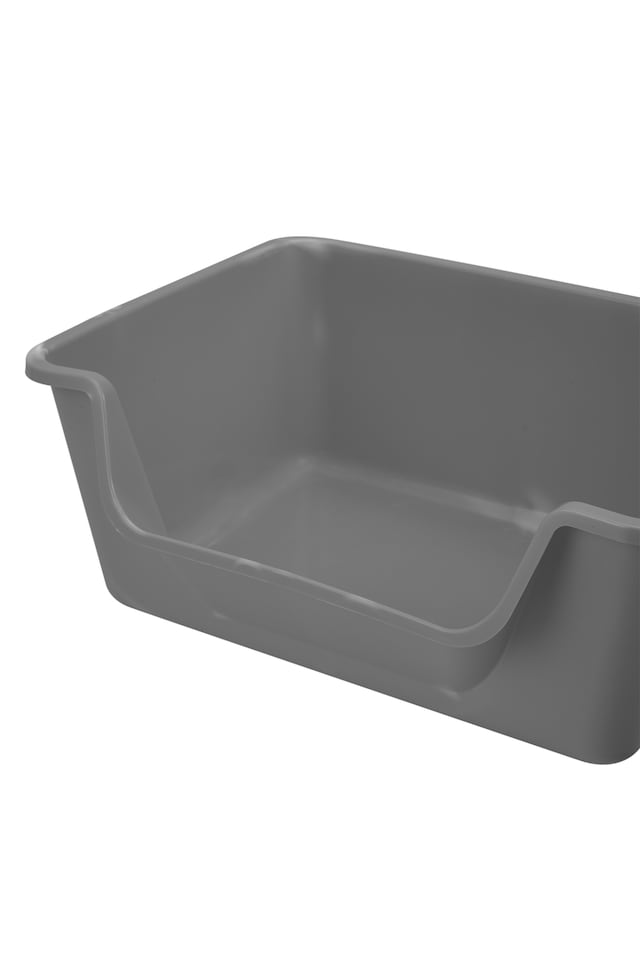 image 1 of Living and Home Open Top Cat Litter Box with Cat Litter Mat | Grey