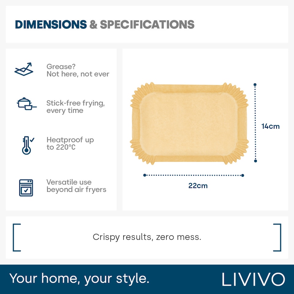 image 1 of 100 Disposable Air Fryer Liners Rectangular