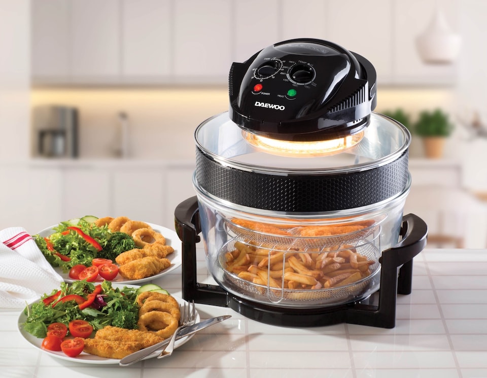 image 1 of Daewoo 17L Halogen Air Fryer Oven with 5L Extender Ring & Racks