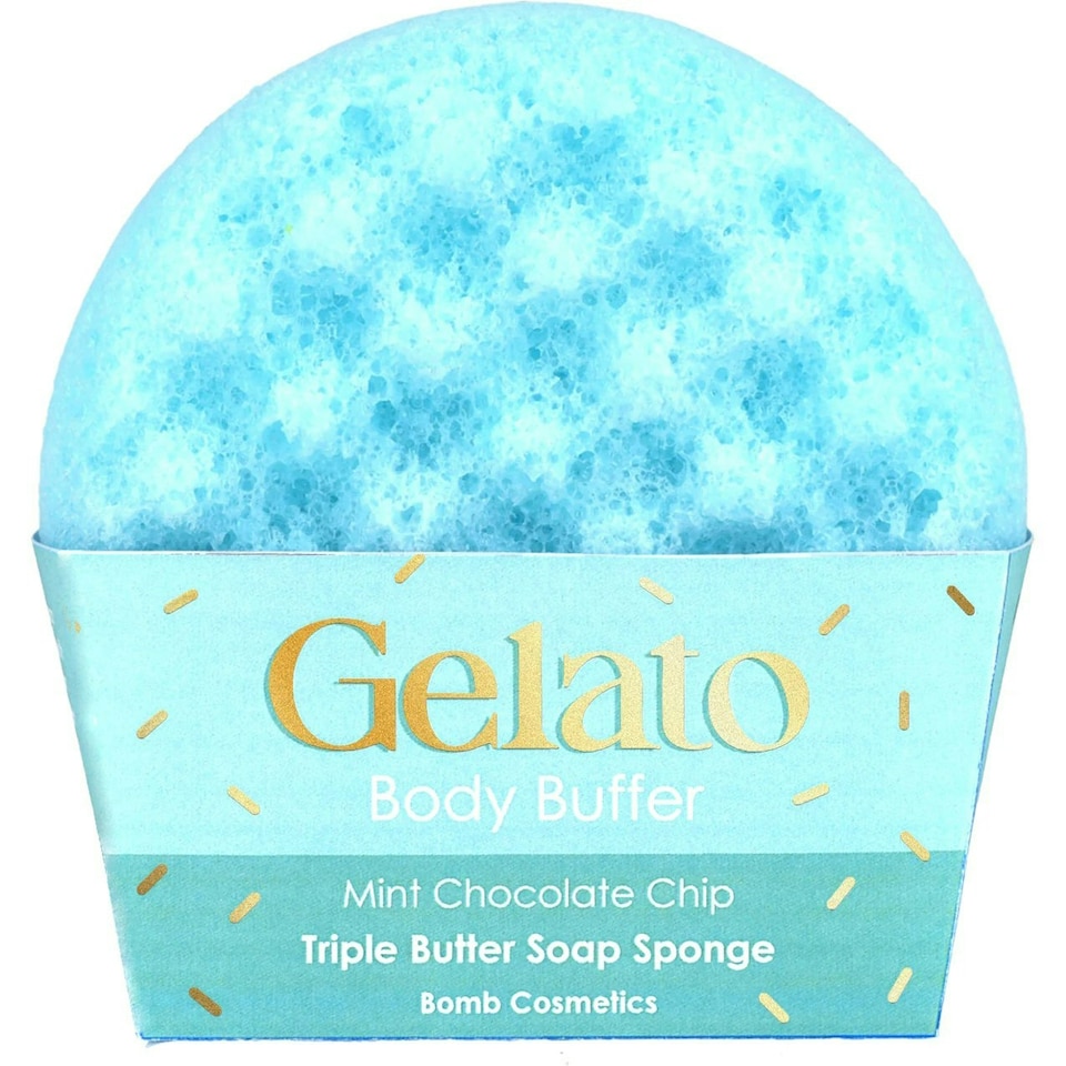 image 1 of Bomb Cosmetics Gelato Body Buffer Soap Sponge Mint Chocolate Chip
