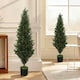 image 7 of HOMCOM Set of 2 Decorative Artificial Plants Cypress in Weighted Pot, 120cm