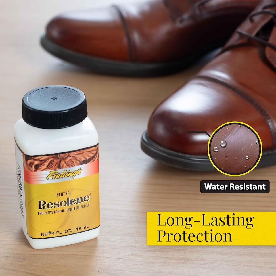 image 1 of Fiebing's Resolene Finisher - Acrylic Top Coat to Seal and Protect Leather 4oz | Clear | Neutral