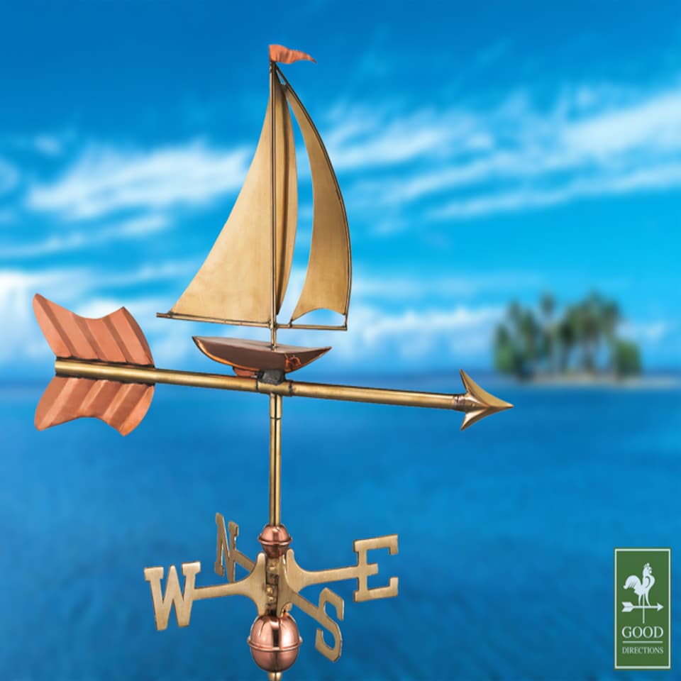image 1 of Cottage Yacht Copper Weathervane - H66 x W56 x L28 cm