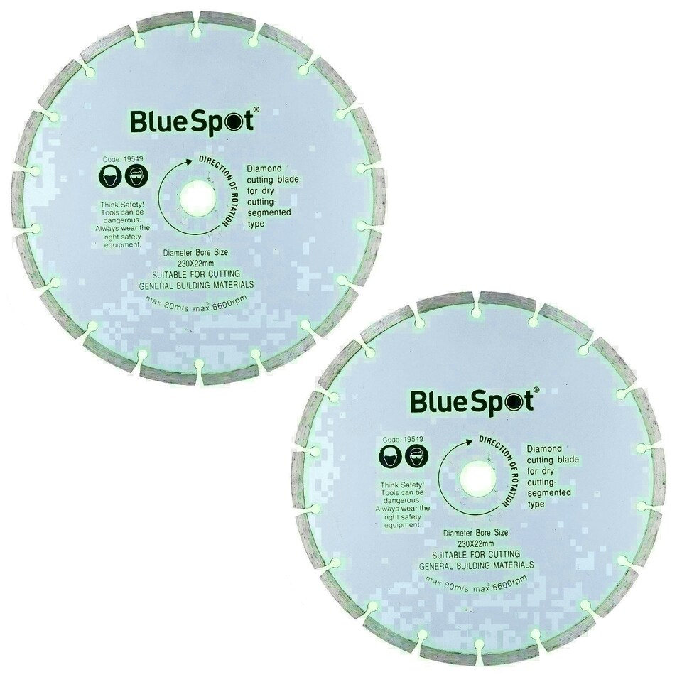 image 1 of 230mm 9" 3mm Turbo Diamond Ceramic Tile Cutting Disc for Angle Grinders 2pk