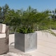 image 4 of Primrose Zinc Galvanised Silver Cube Steel Planter Pot 30cm