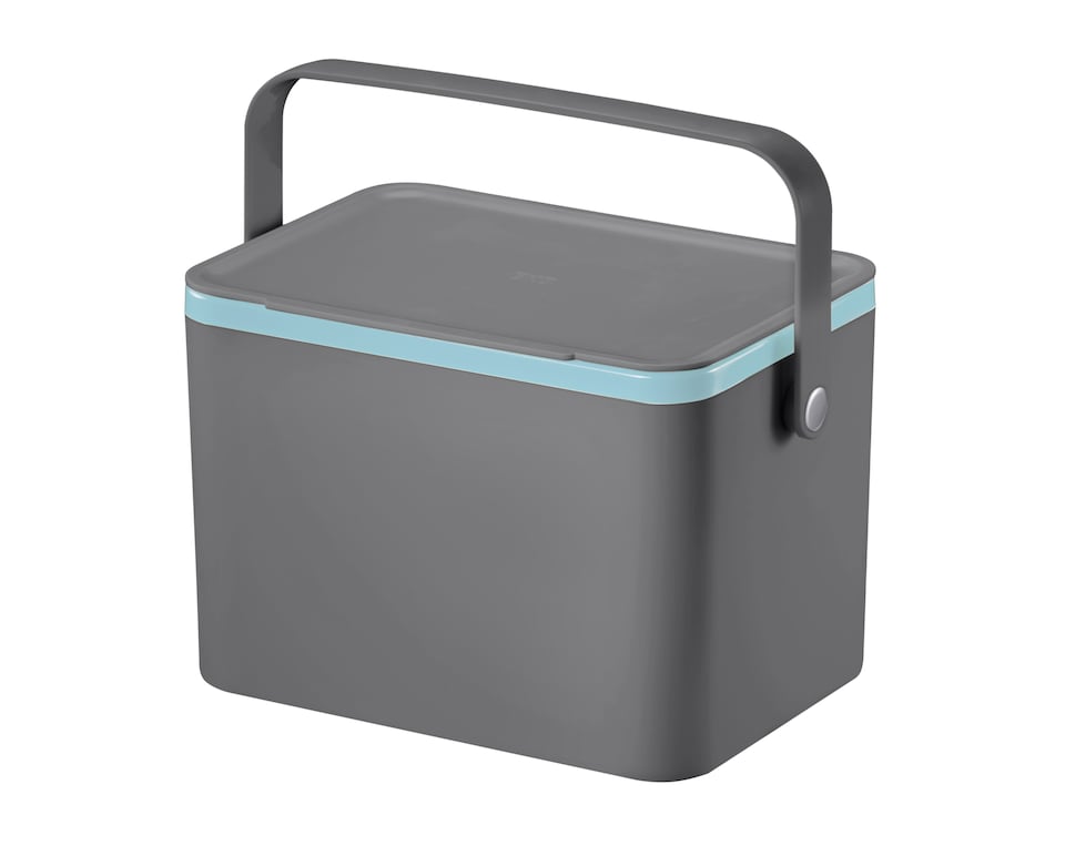 image 1 of EKO Food Waste Compost Bin, Kitchen Countertop Food Waste Caddy,Compost Bin with Lid, Grey, 4 Litre