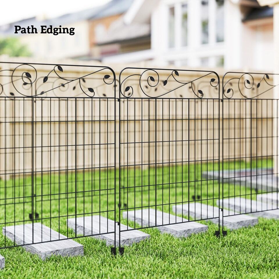 image 1 of Outsunny Decorative Garden Fencing 4PCs 43in x 11.5ft Metal Border Edging