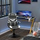 image 2 of Vinsetto Racing Video Game Chair PVC Leather Computer Gaming Chair Grey
