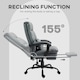 image 3 of HOMCOM Executive Office Chair, PU Leather Desk Chair with Armrests Grey