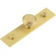 image 1 of Elegant 30mm Satin Brass Cupboard Knob with Plain Backplate Kitchen - Cabinet Knob