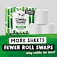 image 5 of Cheeky Panda Double-Length Silky Soft  Bamboo Toilet Paper 12 rolls 380 3 ply sheets | White | Size: 12 Rolls | 12
