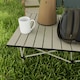 image 6 of Outsunny Portable Folding Camping Table w/ Roll Up Aluminium Top Carry Bag Khaki