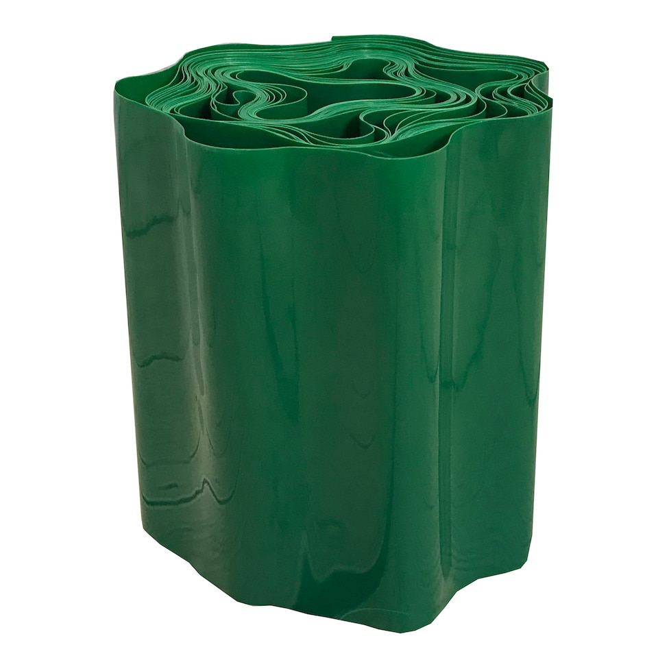 image 1 of Green Plastic Corrugated Garden Lawn Edging (9m x 15cm)
