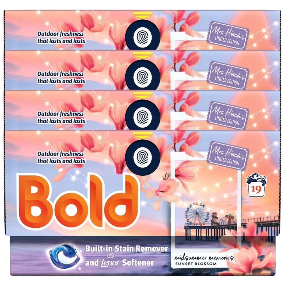 image 1 of Bold Laundry Pods Mrs Hinch's Midsummer Memories 19 Wash | Orange | 4 - Orange | 76 Washes | 4