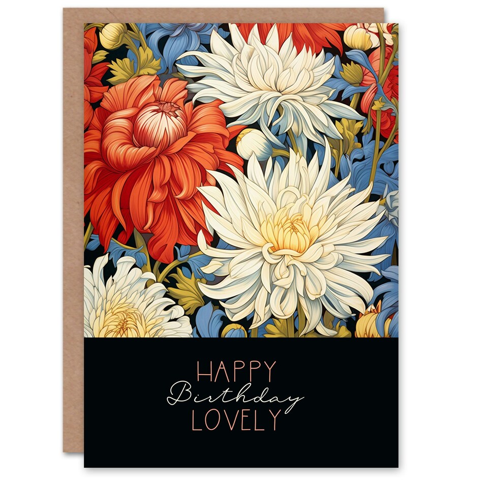 image 1 of Lovely Chrysanthemum Flower Pattern Her Birthday Card