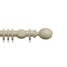 Premium 35mm Wooden Curtain Pole Set - Stone Grey 70cm | Grey | Stone Grey