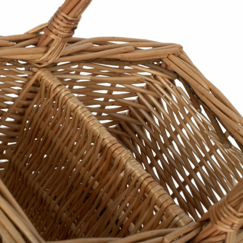 image 1 of Wicker 2 Bottle Steamed Bottle Carrier
