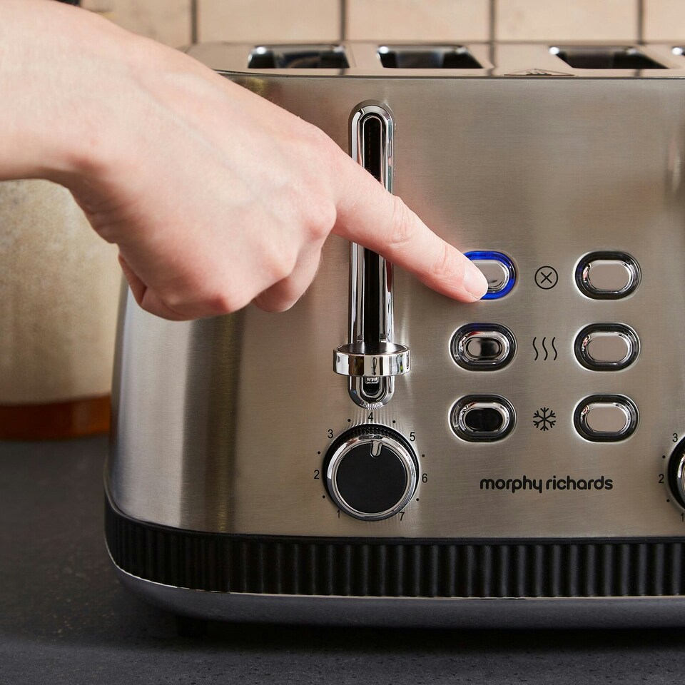 image 1 of Morphy Richards Mexborough 4 Slice Toaster Black | Silver | Black