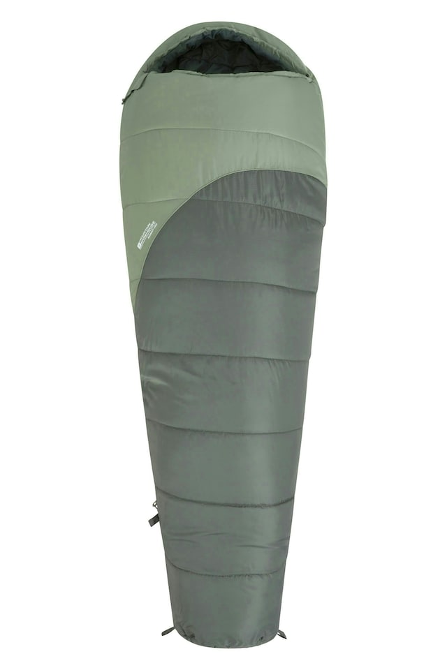 image 1 of Mountain Warehouse Summit Sleeping Bag Adult Mummy Camping Hiking Winter Warm Right Handed Zip - Long length (215cm) | Blue | Teal