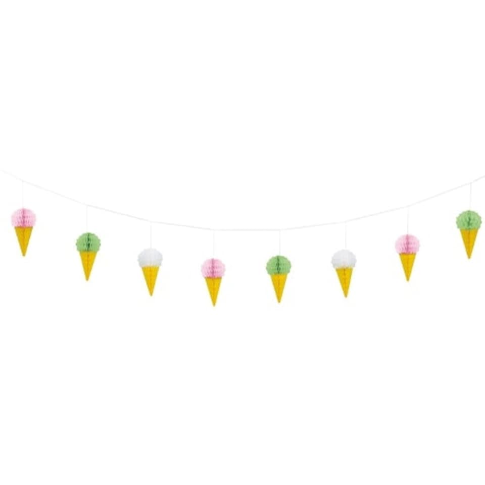 Ice Cream Shapes Honeycomb Garland 213cm
