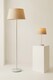 image 6 of ValueLights Charlie White Stem Table Lamp Beige Taper Shade | Cream