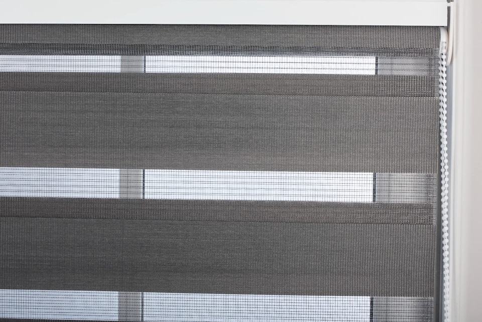 image 1 of Day and Night Zebra Roller Blind 235cm Wide x 210cm Long | Grey | Dark Grey