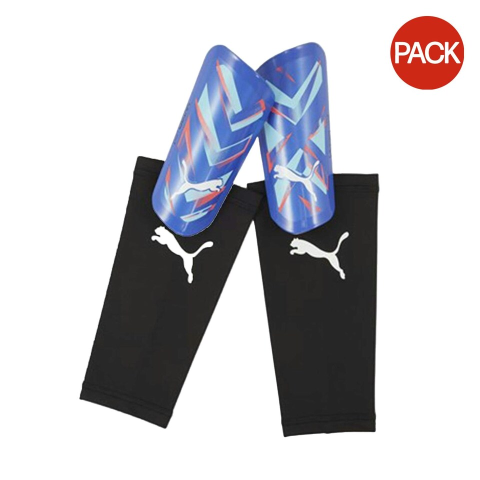 image 1 of Puma Ultra Light Shin & Ankle Guards (Pack of 2) - Blue/Peppermint - M (UTRD3765)