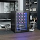 image 2 of Freestanding Wine Cooler Fridge with Glass Door, 20 Bottle, LED Light Black