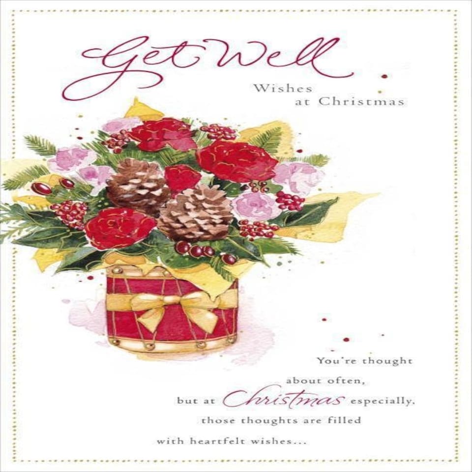 image 1 of A get Well Wish at Christmas, Christmas Greetings Card