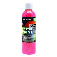 300ml Pink Glitter Poster Paint by Icon Art