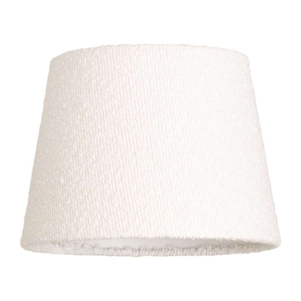 ValueLights Rory Boucle Fabric Tapered Easy Fit Ceiling Table Floor Lamp Shade with LED Bulb in Cream
