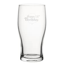 Personalised Happy 18th Birthday Balloon Design Tulip Pint Glass