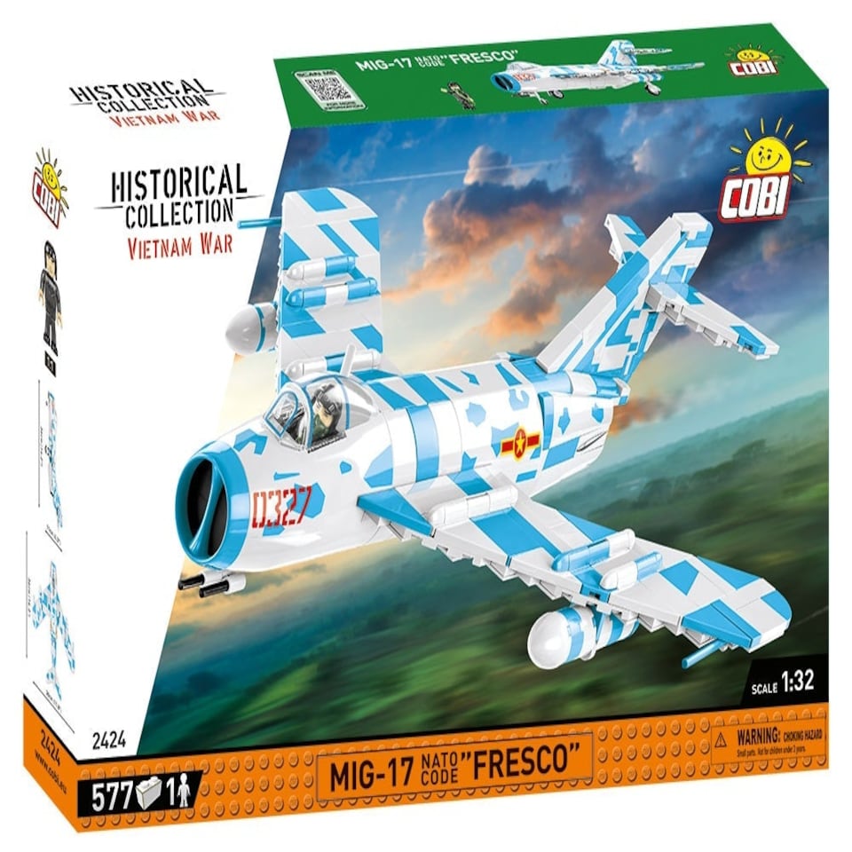 image 1 of MIG-17 NATO 'FRESCO' brick plane model - COBI 2424 - 577 bricks
