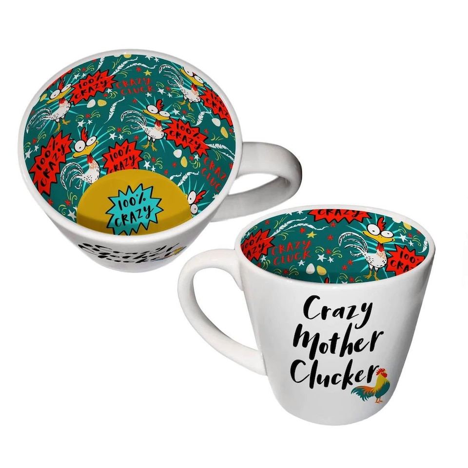 Two Up Two Down Ceramic Drinks Mug Crazy Mother Clucker 250ml N/A