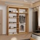 image 3 of Modern Mirror Sliding Wardrobe with Gloss Strips & Storage