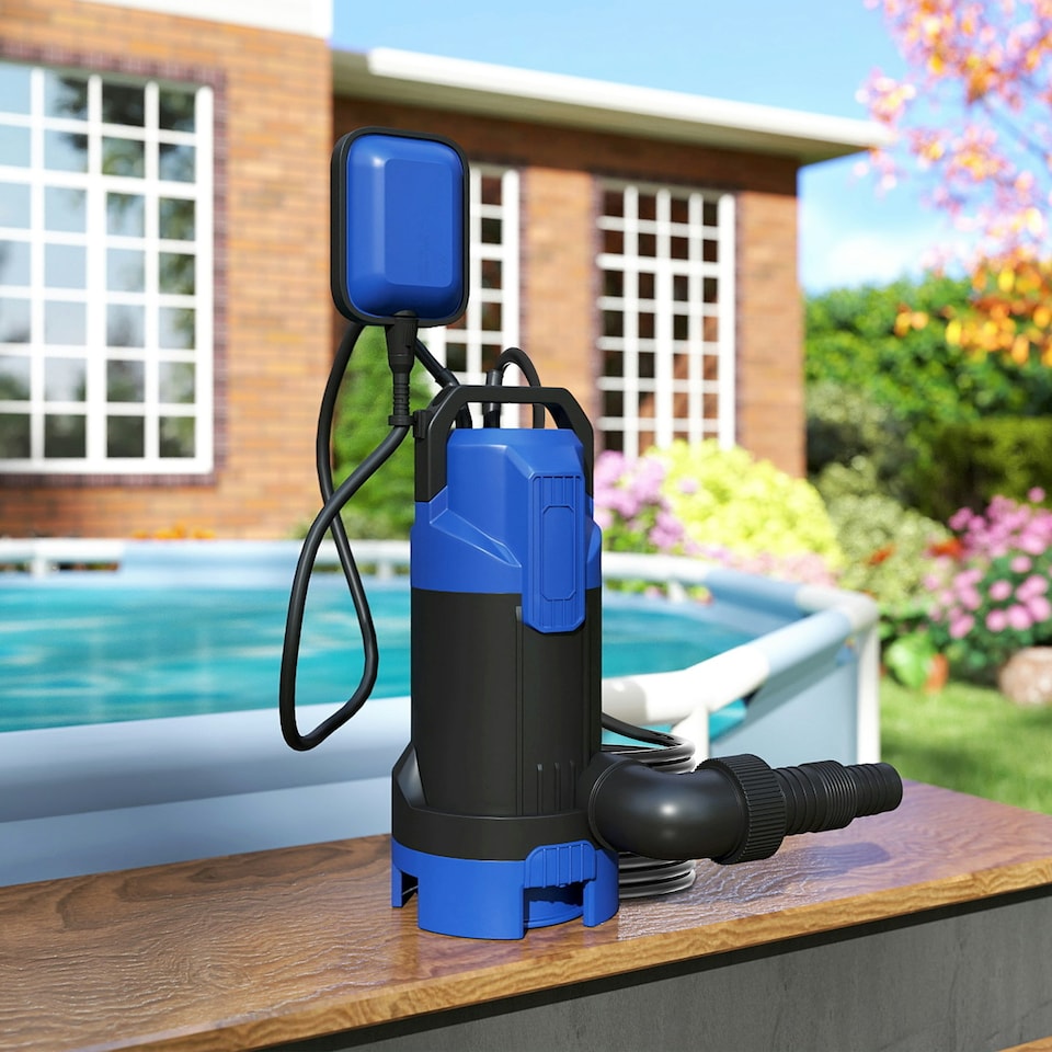 image 1 of Outsunny 750W Water Pump with Float Switch, 20000L/H Electric Sump Pump | Blue