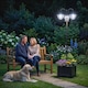 image 2 of Outsunny 3-head LED Solar Light Lamp Street Light Post with Planter Base, Black | Black | Black | 60L x 55W x 189H cm