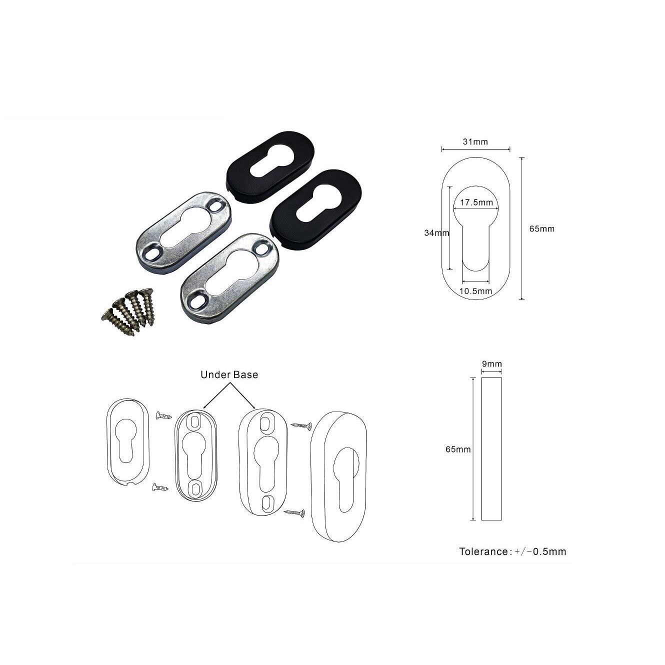 Forgeworks Matt Black Modern Contemporary Internal Stylish Slim Door Escutcheon