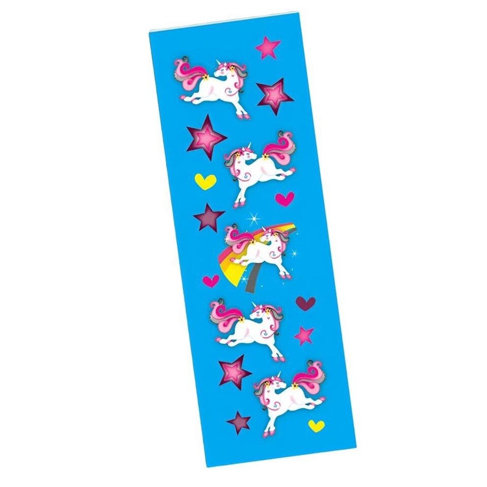 Amscan Unicorn Sticker Sheet - Blue/White/Pink - One Size