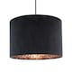image 2 of Black Velvet Lamp Shade with Inner Leopard Print Satin Shimmer Lining | Black | Black | 1