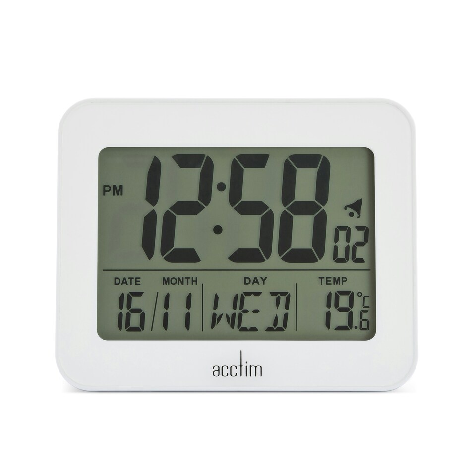 image 1 of Acctim Otto Superbrite® Digital Bedside Alarm Clock White