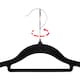 image 4 of Gr8 Home Pack of 20 Black Non Slip Flocked Velvet Coat Hangers Space Saving Trouser Bar