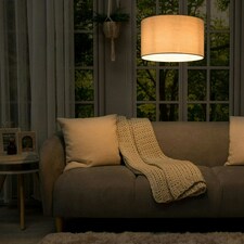 ValueLights Reni Medium Grey Fabric Pendant Shade