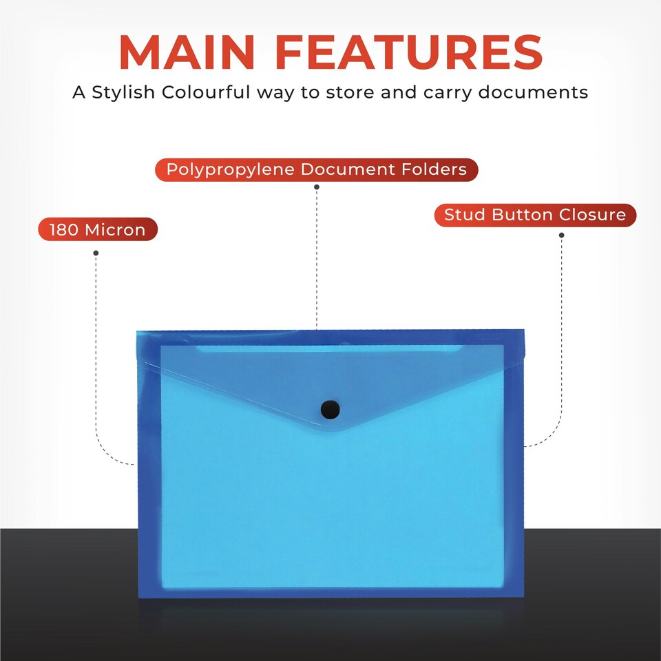 image 1 of Pack of 24 A4 Red Document Wallets by Janrax