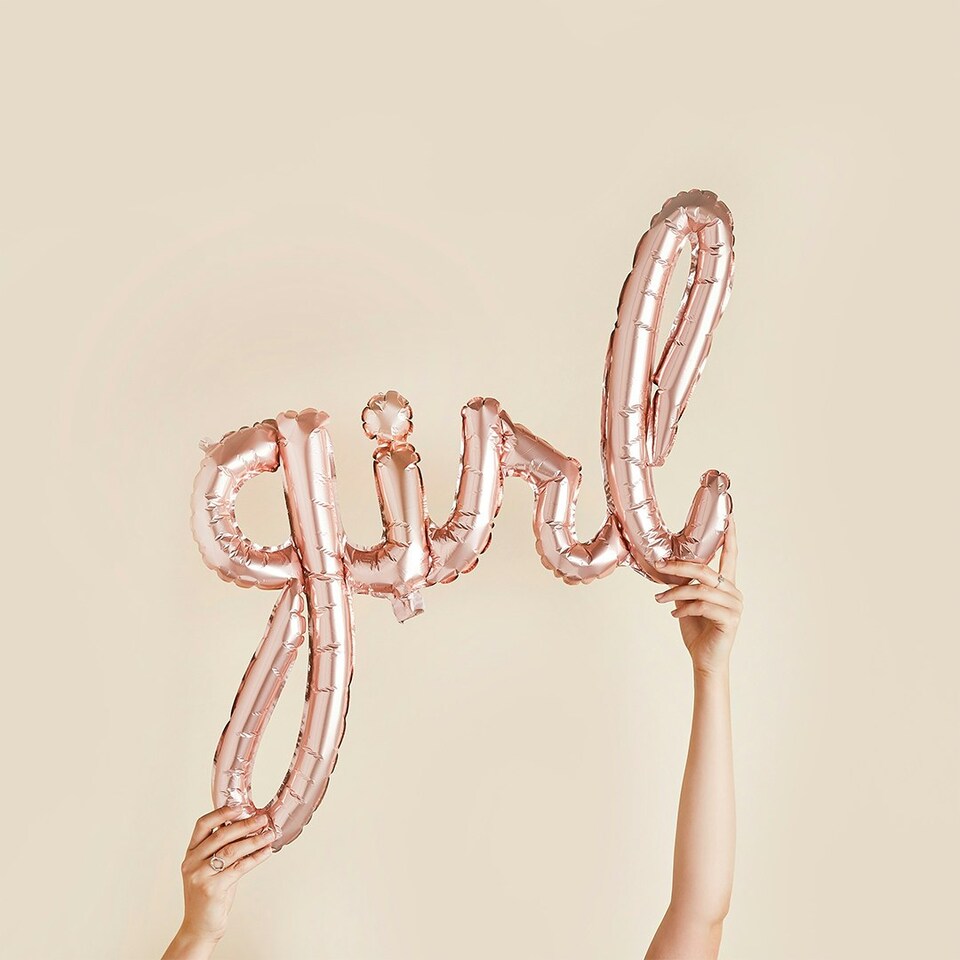 image 1 of Rose Gold 'Girl' Foil Celebration Balloon