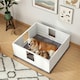 image 2 of PawHut Dog Whelping Box with Whelping Pad, Adjustable Entrance, 124 x 120cm