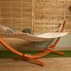 image 3 of 3.10m x 1.2m Palermo Freestanding Garden Hammock with Larch Wood Arc Stand in Cream Brown