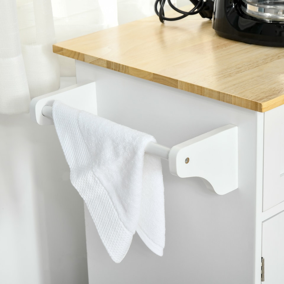 image 1 of HOMCOM Kitchen Island Utility Cart, with 2 Storage Drawers Dining Room White