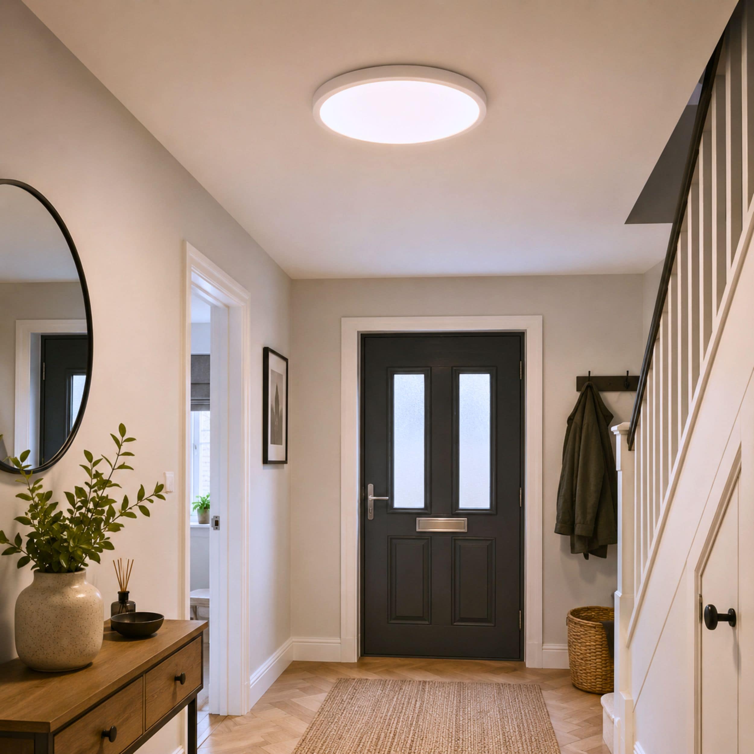 EGLO Fueva 6 White LED Ceiling Light, 27cm Black